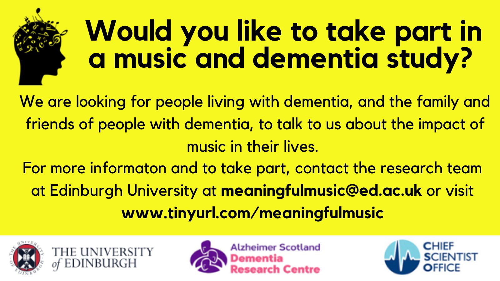 Volunteers Required: Music and Dementia Study